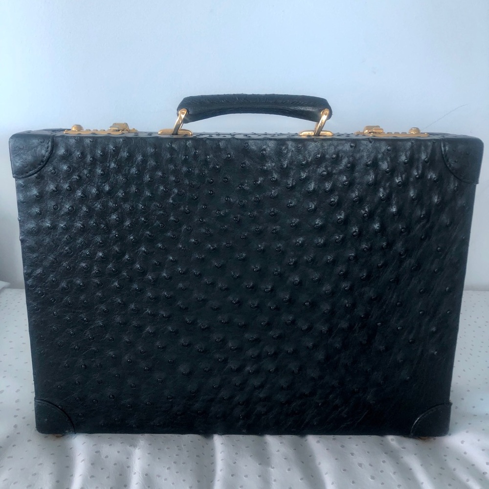 Gucci Ostrich black briefcase